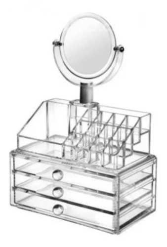 Organizador de maquillaje acrilico con espejo