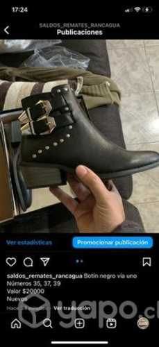 Remato botines negros marca via uno