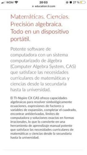 Calculadora TI-NSPIRE CX CAS