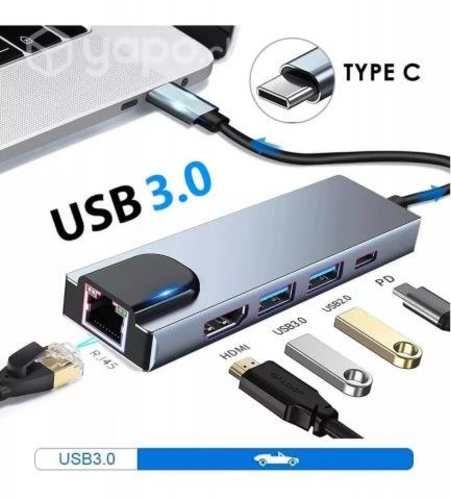 Tipo C Hub 5 En 1 Adaptador Usb C A Hdmi Con Ether