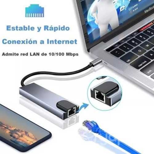 Tipo C Hub 5 En 1 Adaptador Usb C A Hdmi Con Ether
