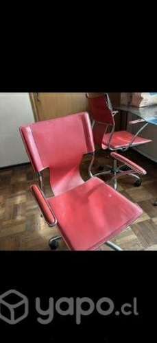 2 sillas de escritorio cuero roji