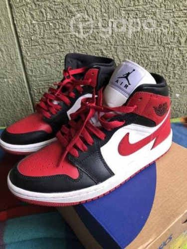 Zapatilla Nike Air Jordan 1 T38.5 Rojo Blanco Negr