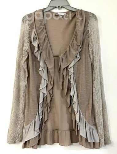 Tapado Abierto Marca Alma Talla M Café