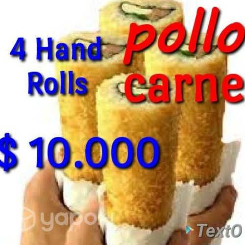 Hand Rolls,pollo, camarón, carne