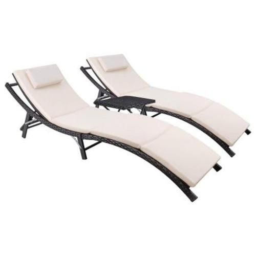 Juego 2 Reposeras Terraza Acolchadas Plegables Mas