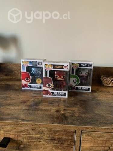 3 funko pops de dc comics