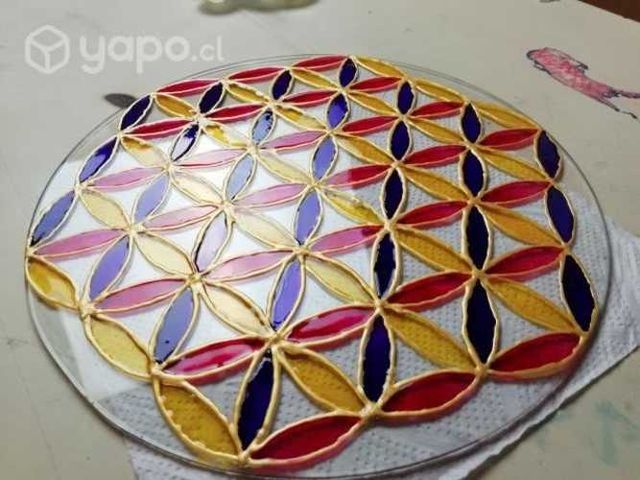 Mandala Pintado sobre vidrio