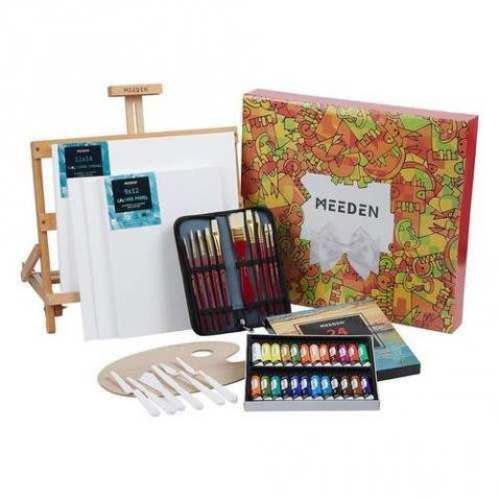 Set pintura caballete madera de haya sobremesa