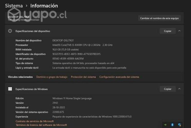 Notebook TUFGAMING ASUS FX505GD