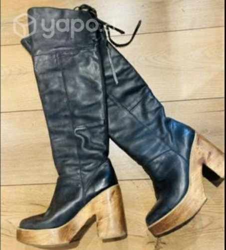 Botas negras cuero Nro 38Botín café nuevo sin uso