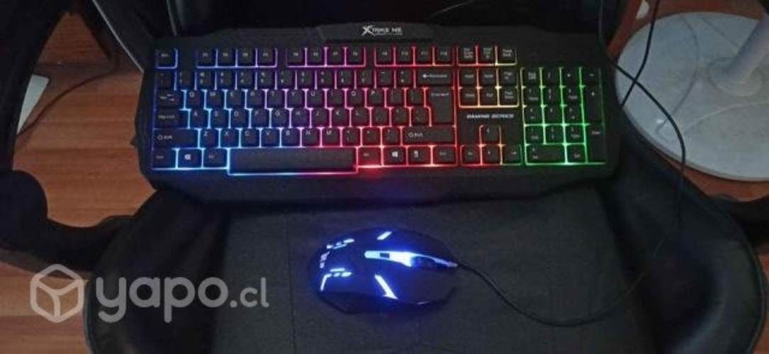 Pack teclado y mouse gamming (con luces)