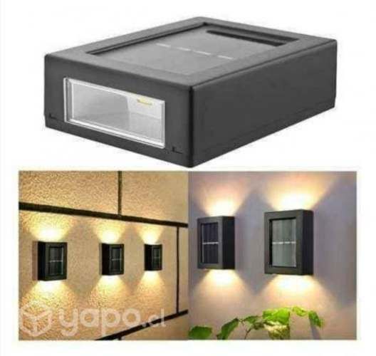 Pack 4 Aplique Led Solar Muro Para Jardín