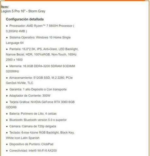 Notebook legion 5 Pro