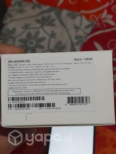Celular nuevo galaxy A04 128 Gb sin uso