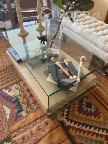 Mesa de Centro Corchete Vidrio base Madera