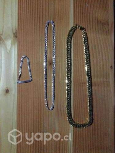 Cadenas Pack Plata y Bañado en oro