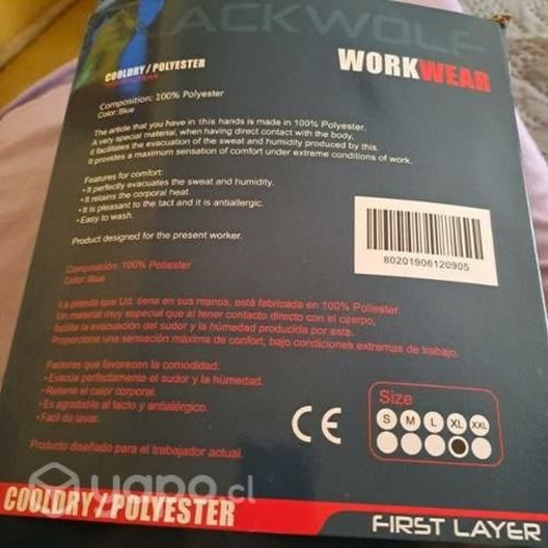 Conjunto primera capa hombre talla XL color negro