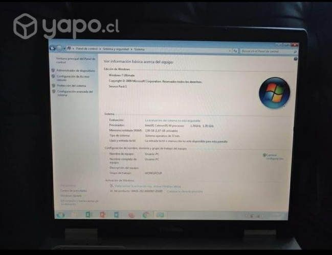 Notebook Toshiba Laptop Intel Celeron M 2GB Ram