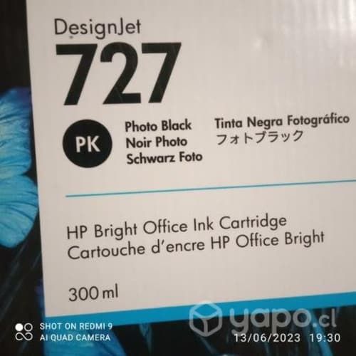 Tinta HP 727 photo black original de 300ml