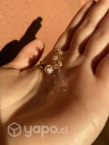 Aros de oro con piedra de Francia rosada