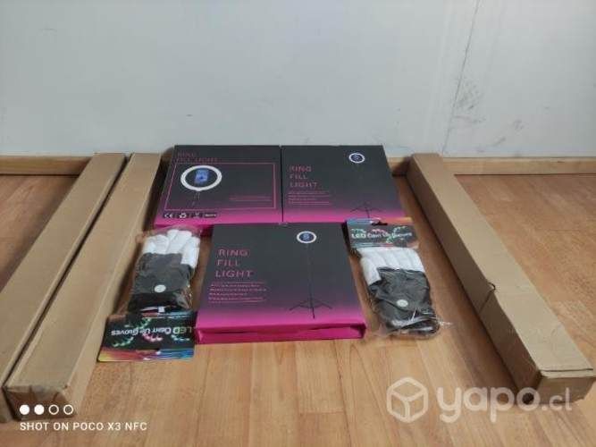 Aros de luz con trípode y guantes