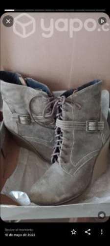 Botines Cuero Envejecido Gris N.39