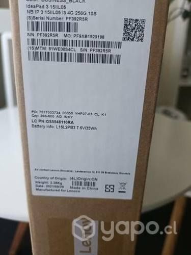 Notebook Lenovo Ideapad i3 10 gen 4/256 SSD Nuevo