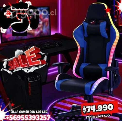Ultimas unidades silla gamer luces led solo xws