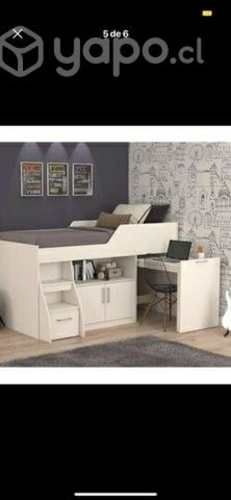 Cama armable con escritorio de 1 plaza
