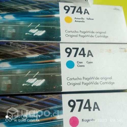 Tintas hp 974a colores originales