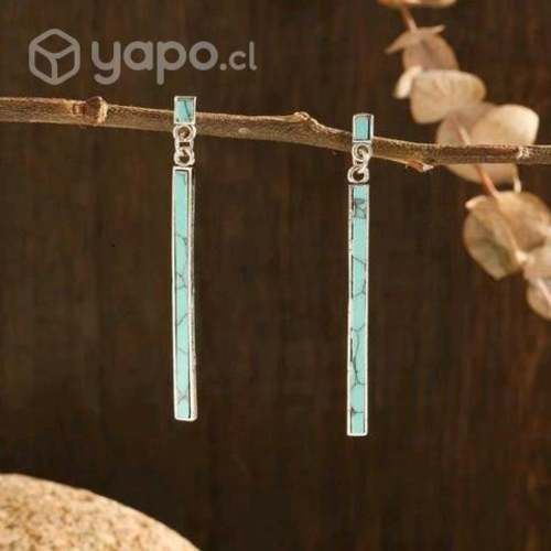 Aros largos turquesa