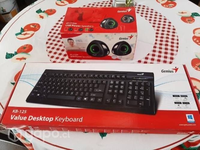Teclado y parlante genius