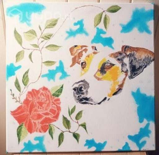 Cuadro pintado a mano con pintura acrilica