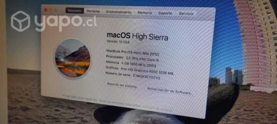 Macbook Pro 2012 2,5Ghz Intel Cor I5 HD Graphics