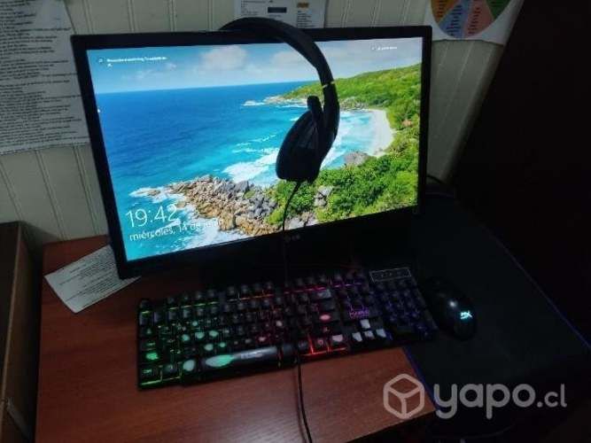 Pc gamer + monitor + mouse + teclado + auriculare