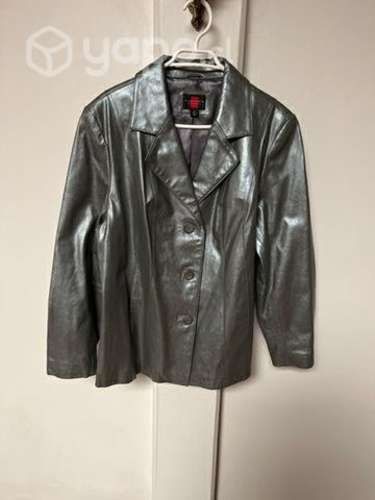 Chaqueta de cuero natural plata oscuro xL