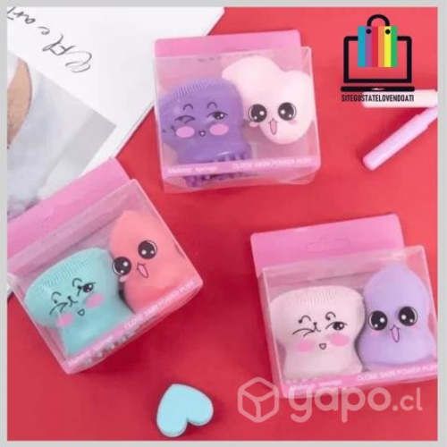 Set Esponja De Maquillaje Mas Pulpito De Silicona