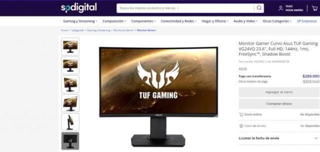 Asus Monitor Gamer Curvo 23,6" TUF VG24VQ 144Hz,