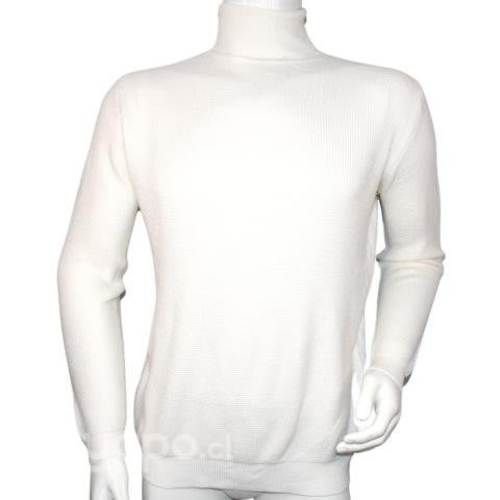 Sweater Blanco Elasticado Cuello Alto Beatle L