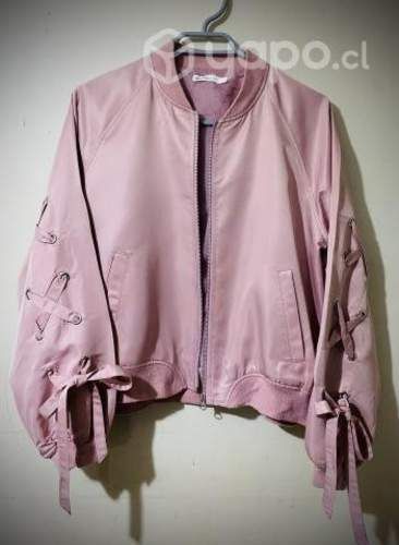 Chaqueta aviadora rosa