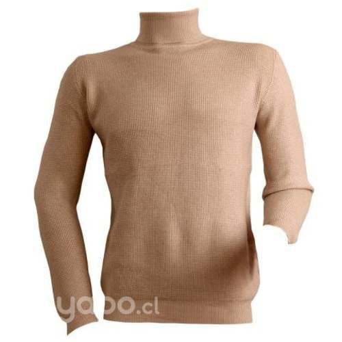 Sweater Beige Elasticado Cuello Alto Beatle XL