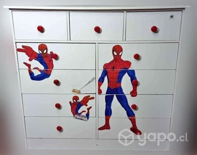 (CÓMODA SPIDERMAN ) 11 Cajones. (115cm Largo x 40c