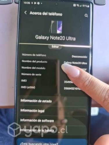 Note 20 ultra detalle pixel