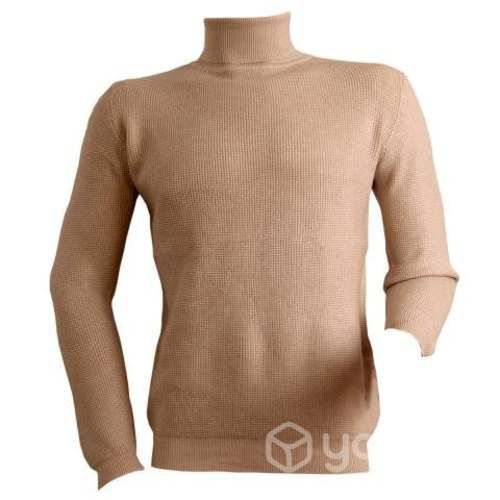 Sweater Beige Elasticado Cuello Alto Beatle XXL
