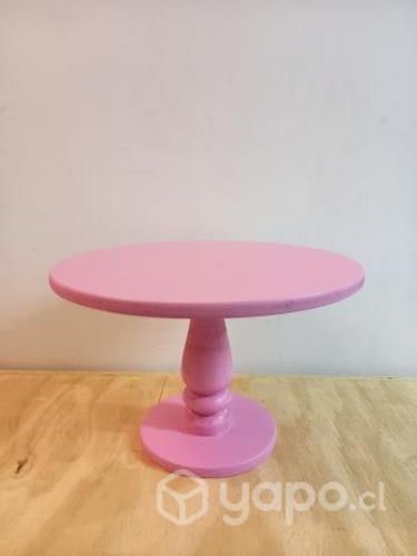 Base de torta en madera color rosado candy bar