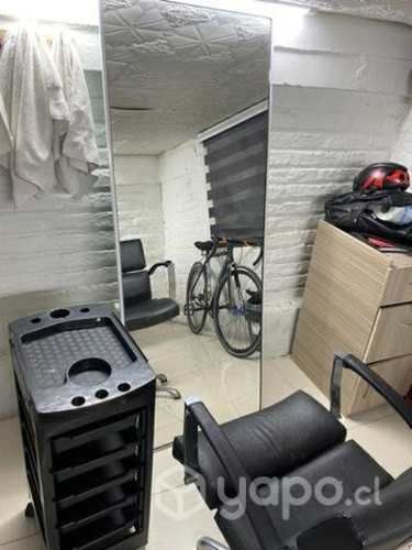 Silla de peluquería carrito y espejo