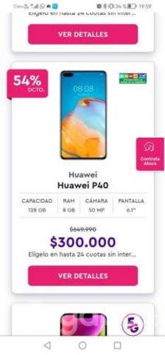 Huawei p40 nuevo dual sim liberado