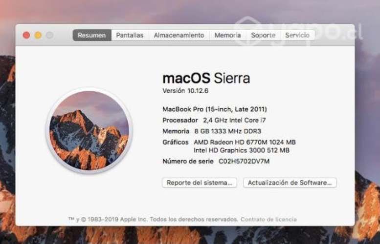MacBook Pro 2011 de 15 pulgadas