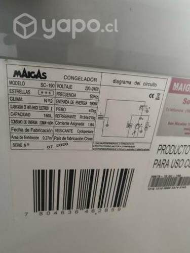 Congeladora maigas 160 litros impecable